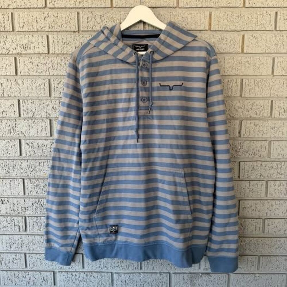 Kimes Ranch Hoodie Sweatshirt Mens Size Medium Striped Western Ranchwear Cowboy